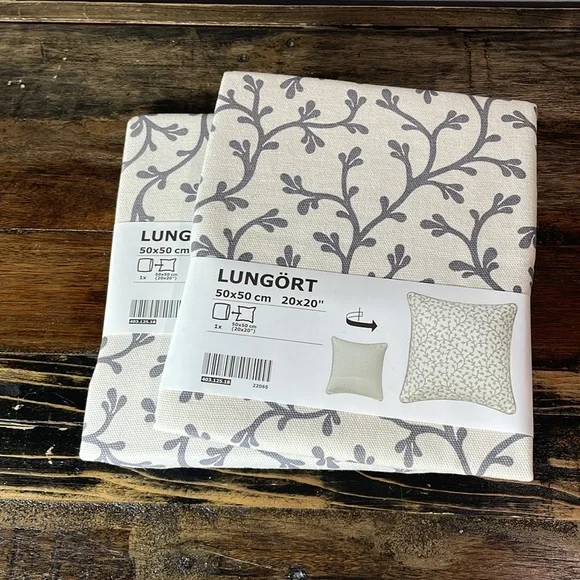 LUNGORT IKEA pillow covers - pair 20” x 20” basic pattern and nice hand feel - Picture 5 of 7